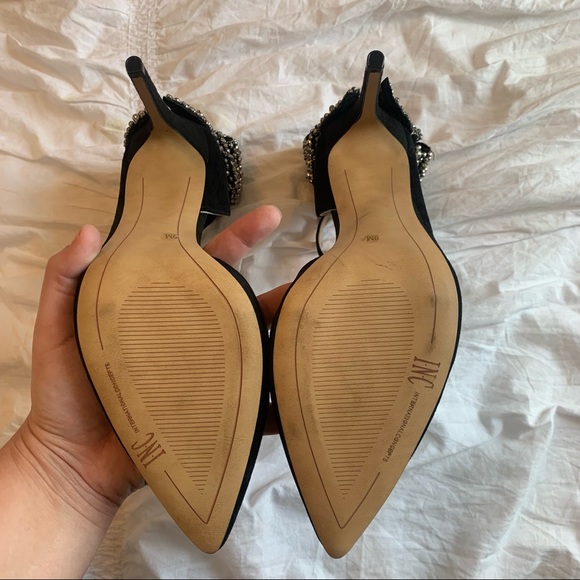 INC Kaison Black Evening Bow Pumps size 9 - Picture 9 of 11